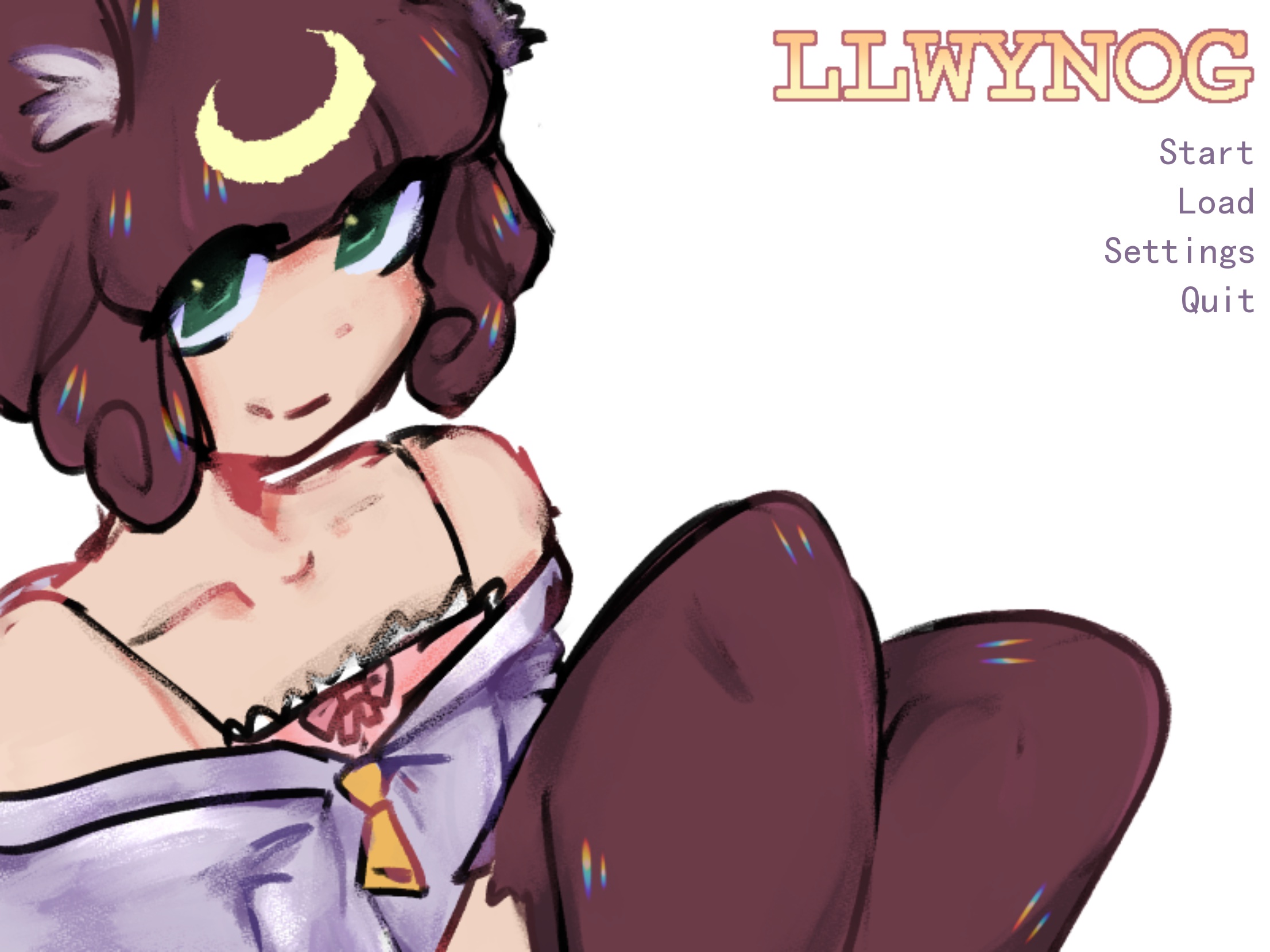 A screenshot from my visual novel showing the title screen.